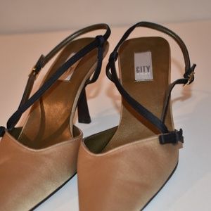 Gold and Black City DKNY shoes